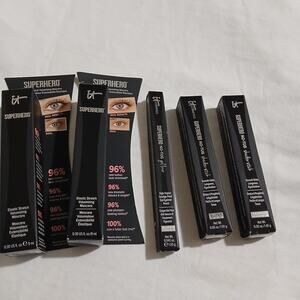 it Cosmetics 5-Piece set 2-Mascaras/ 1-Eyeliner / 2-Shadow sSicks all SUPERHERO